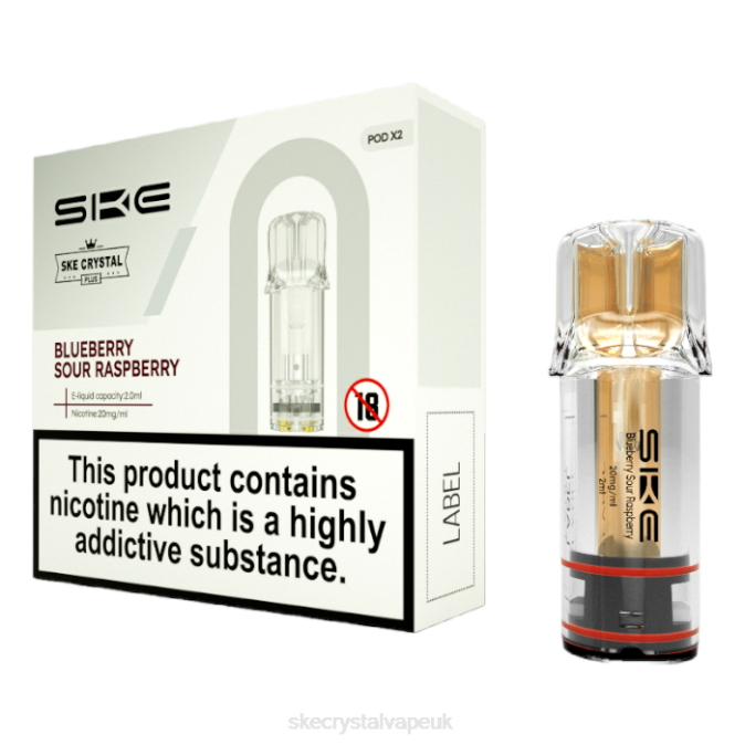 SKE Vape Flavours - Blueberry Sour Raspberry Crystal Vapes Plus Pods SKE 2B2V107